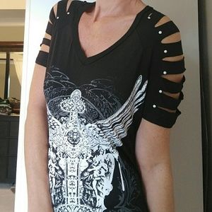 2 FOR $12 SALE ITEM! NWOT Rock shredded tee